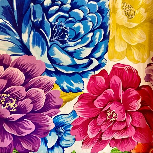 NEW FARM Rio Rainbow Chita Off Shoulder Maxi Dress Puff Sleeve Pink Floral L/XL - Picture 13 of 16